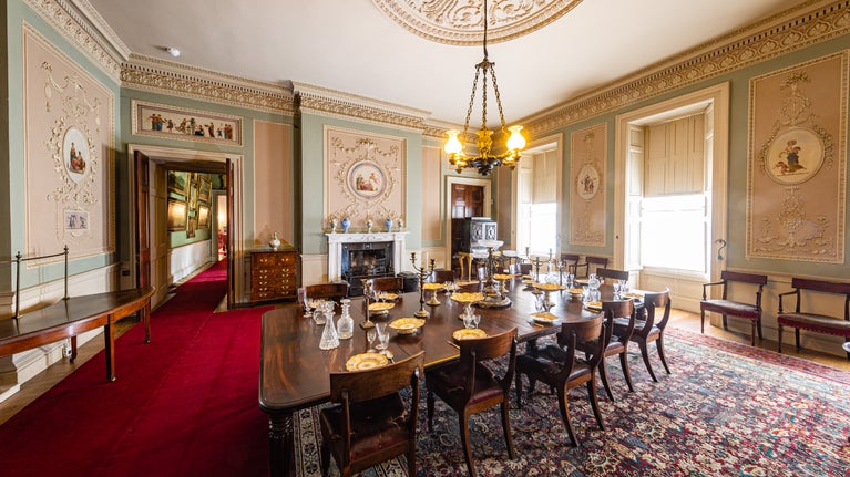 The dining room at Calke Abbey, Derbyshire